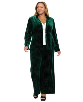 Plus Size Embellished Long-Sleeve Blazer Jacket