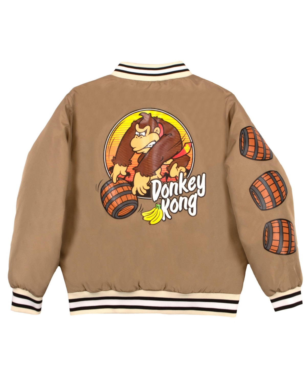 Mario Boys Donkey Kong Long Sleeve Zip Up Bomber Jacket