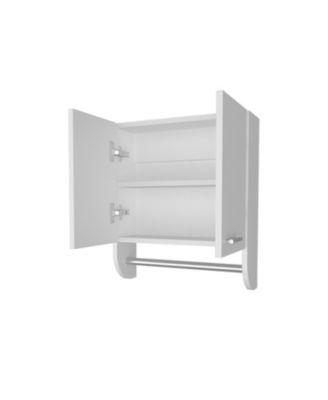 Wall Mounted Medicine Cabinet with Towel Bar Melamine Bathroom Storage Cabinet