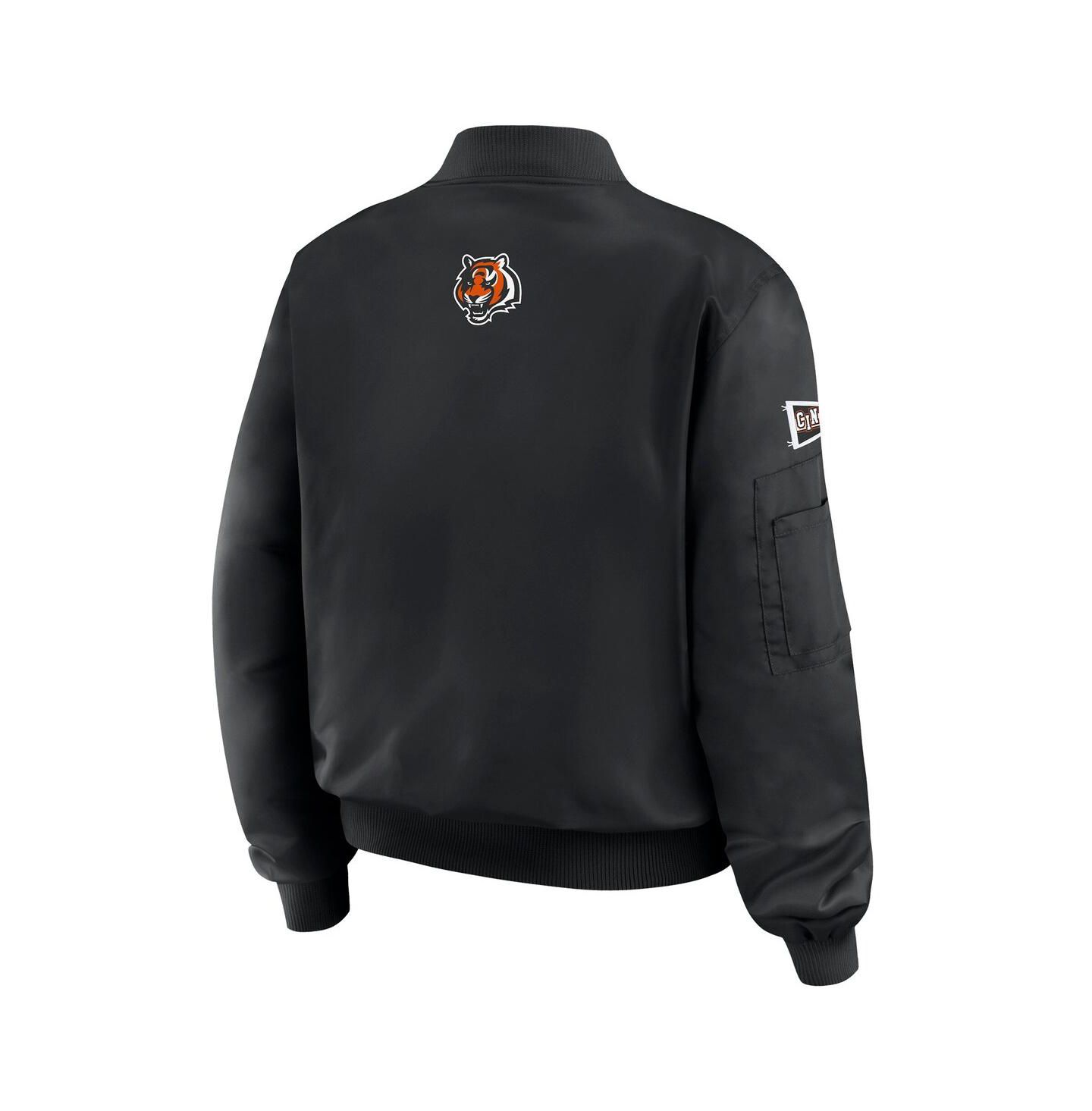 Женская куртка WEAR by Erin Andrews Black Cincinnati Bengals Patch Full-Zip Bomber — фото 3