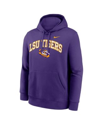 Men's Purple LSU Tigers Club Fleece Arch Pullover Hoodie