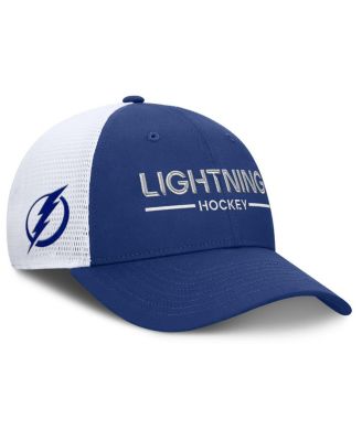 Men's Blue/White Tampa Bay Lightning Authentic Pro Rink Lockup Adjustable Trucker Hat