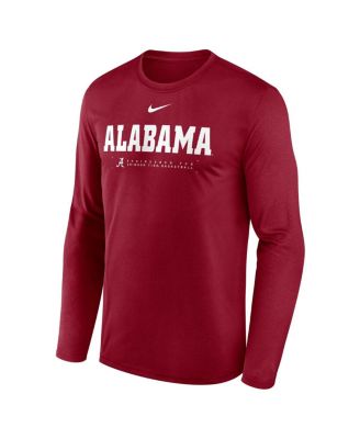 Men's Crimson Alabama Crimson Tide 2025 Courtside Basketball Shootaround Legend Dri-FIT Long Sleeve T-Shirt