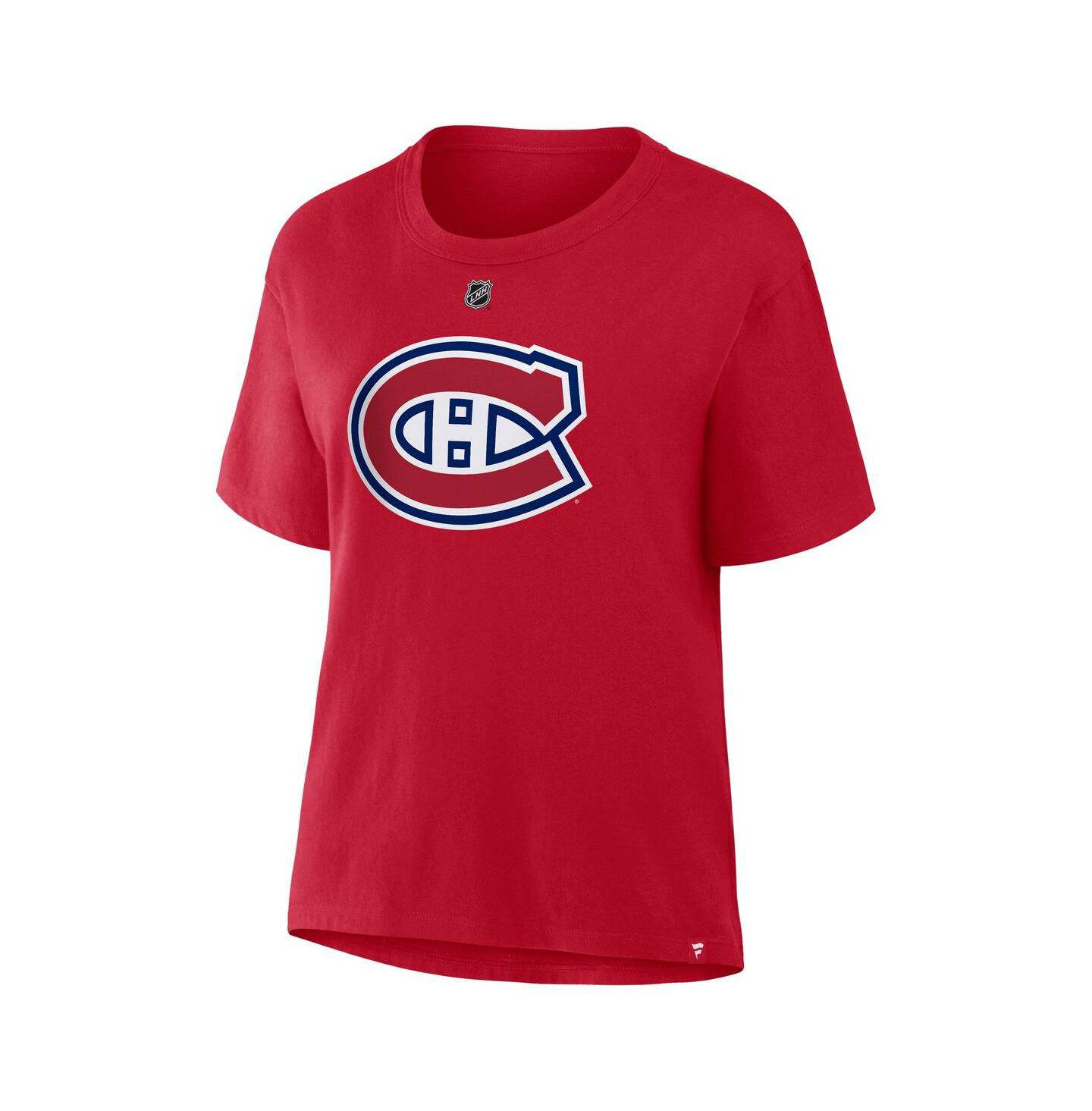 Женская футболка Fanatics Cole Caufield Red Montreal Canadiens Authentic Stack Name & Number — фото 2