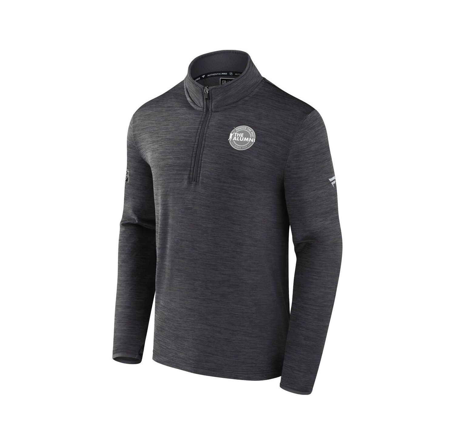 Men's Charcoal NHL Authentic Pro the Alumni Quarter-Zip Hoodie