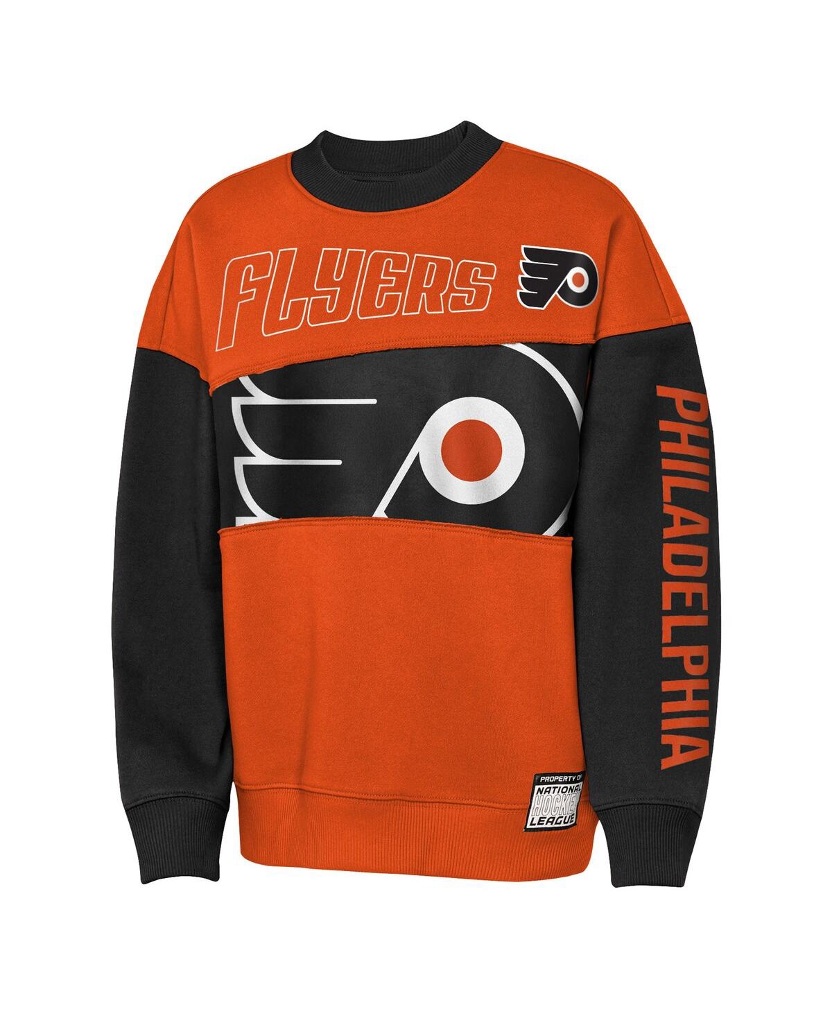 Outerstuff Big Boys and Girls Orange/Black Philadelphia Flyers Impact Player Sweatshirt