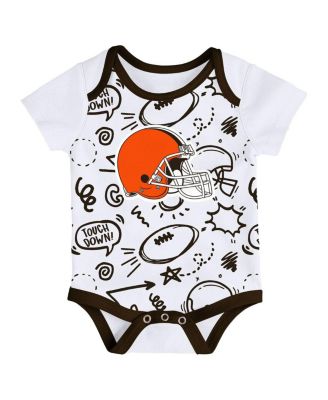 Baby Boys and Girls 3-Piece Cleveland Browns All Day Play Bodysuit Set