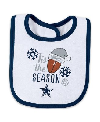 Baby Boys and Girls Newborn 2-Piece Dallas Cowboys Holiday Full-Zip Sleeper and Bib Set