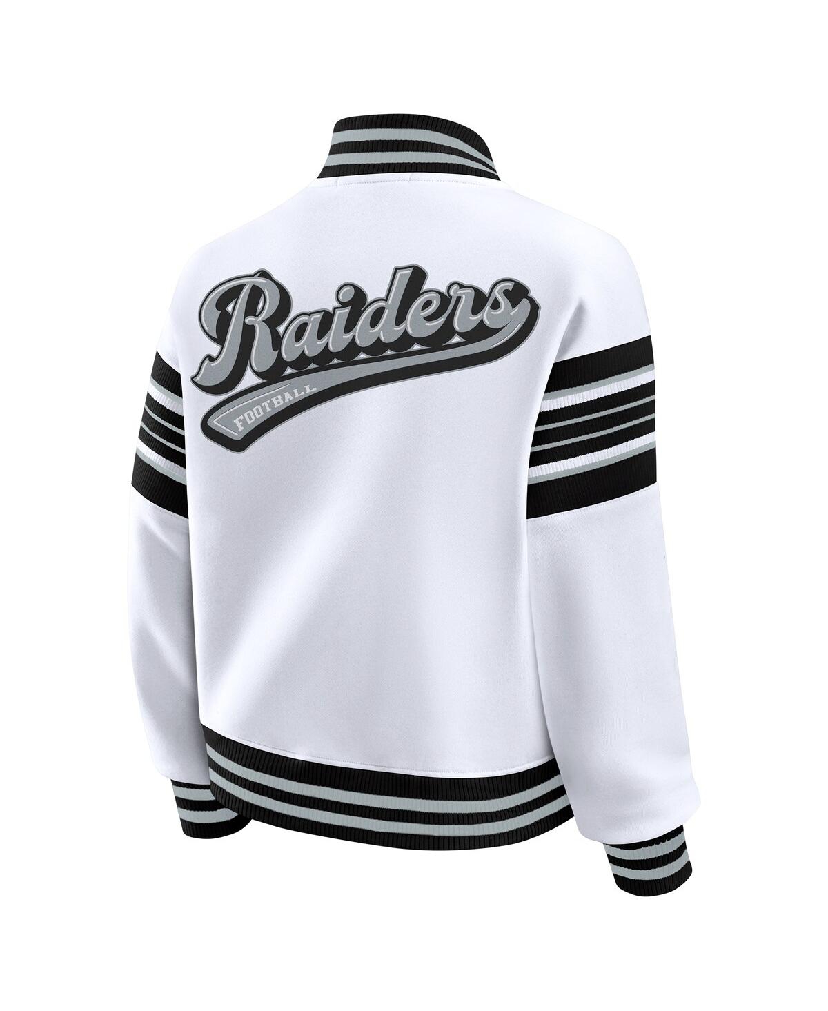 Wear By Erin Andrews Women's White Las Vegas Raiders Plus Size Full-snap Fleece Sweatshirt Jacket In White