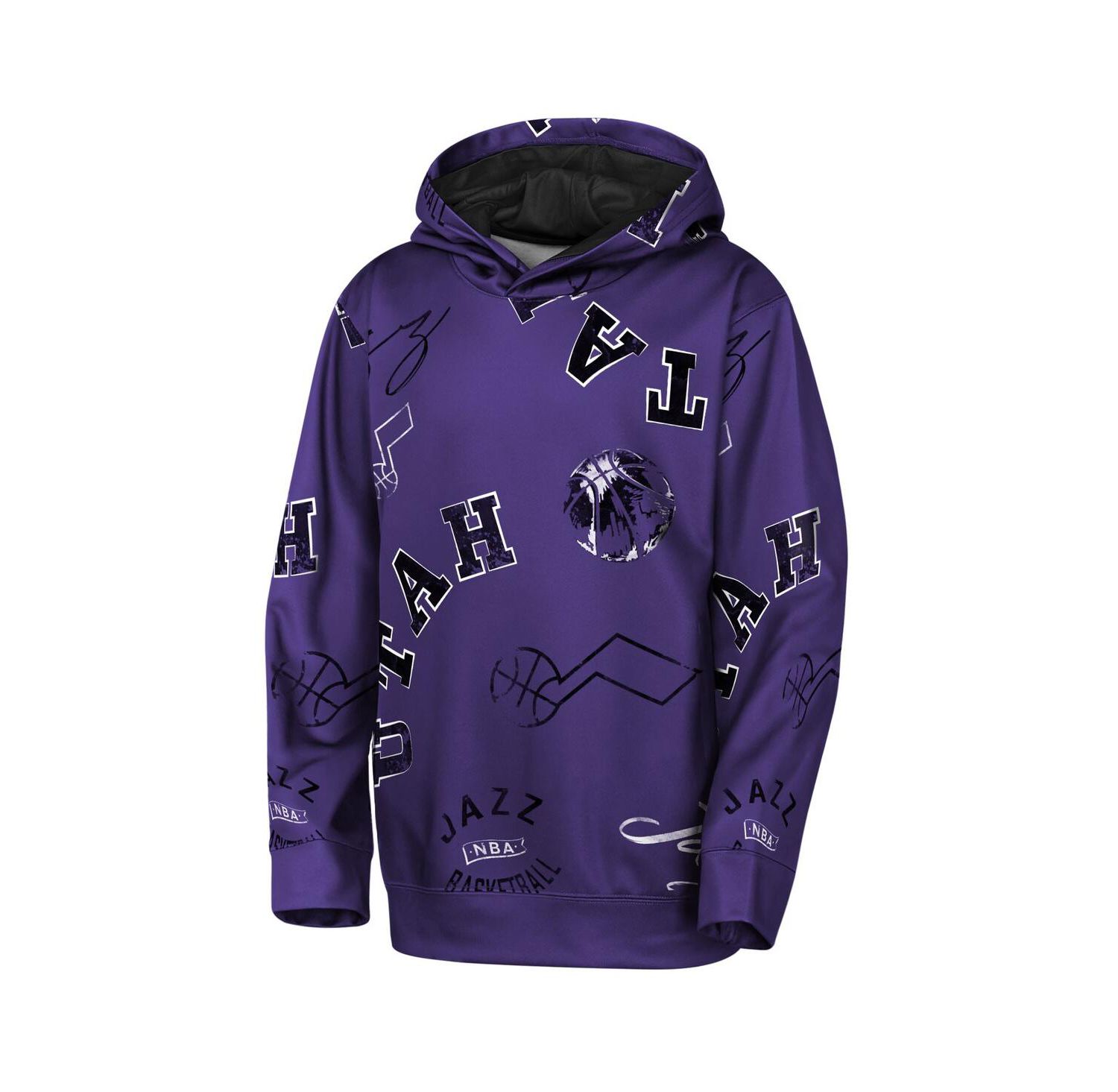 Big Boys and Girls Purple Utah Jazz Moving Violation Hoodie