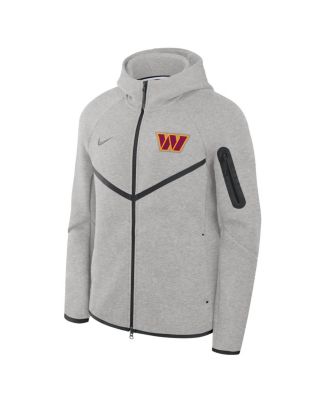 Men's Heather Gray Washington Commanders Tech Fleece Full-Zip Windrunner Hoodie