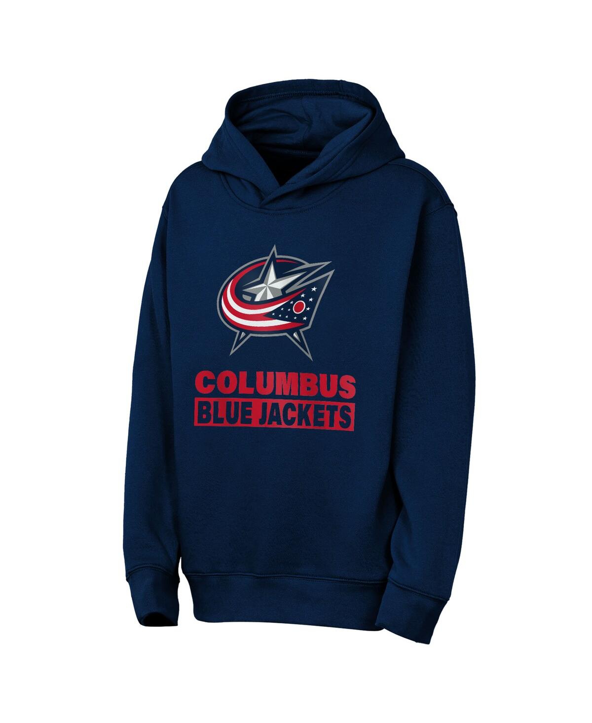 Outerstuff Big Boys And Girls Navy Columbus Blue Jackets Back To Basics Hoodie In Blue