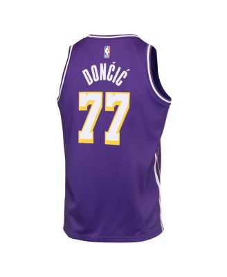 Big Boys and Girls Luka Doncic Purple Los Angeles Lakers Swingman Jersey