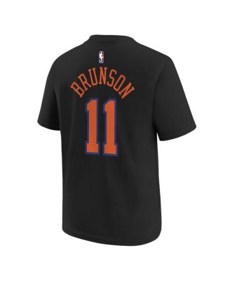 Big Boys and Girls Jalen Brunson Black New York Knicks Name Number T-Shirt