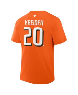 Men's Chris Kreider Orange Anaheim Ducks Authentic Stack Name Number T-Shirt