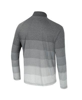 Men's Gray Boise State Broncos AI Striped Mesh Quarter-Zip Raglan Windshirt Jacket