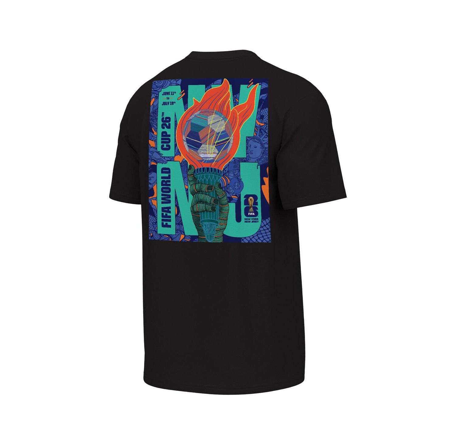 Men's Black 2026 FIFA World Cup New York Host City Poster Graphic T-Shirt