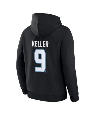 Men's Clayton Keller&nbsp;Black Utah Mammoth Authentic Stack Name Number Hoodie