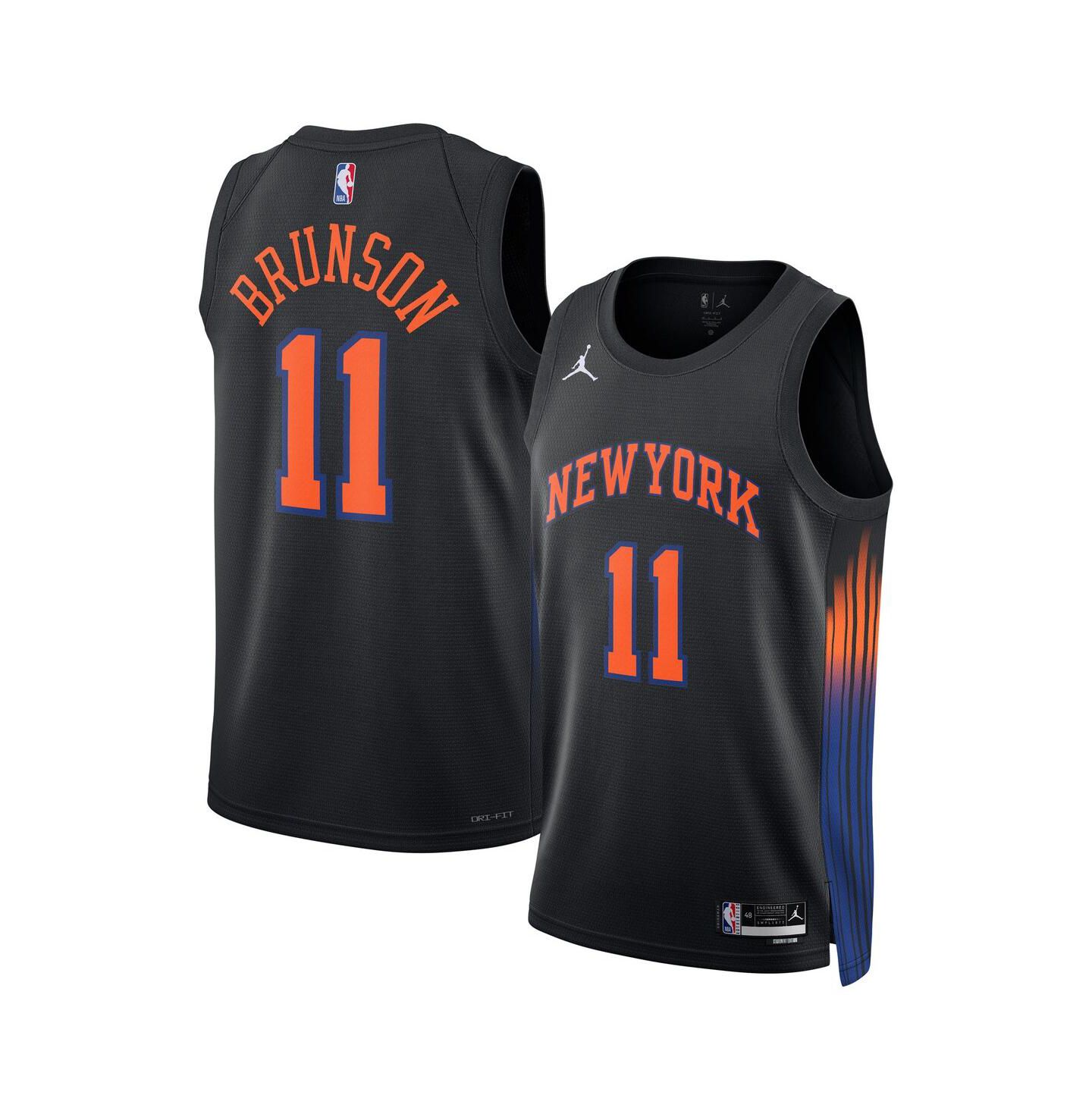 Топ Jordan Jalen Brunson Black New York Knicks Swingman Jersey — фото 1