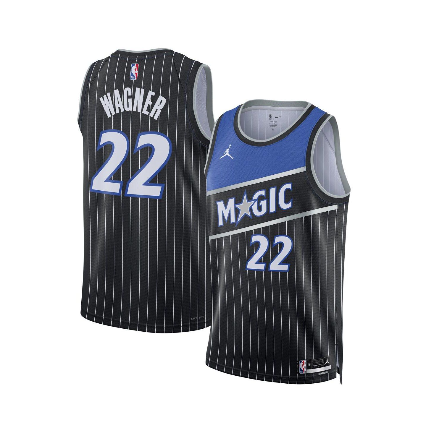 Топ Jordan Franz Wagner Black Orlando Magic Swingman Jersey — фото 1