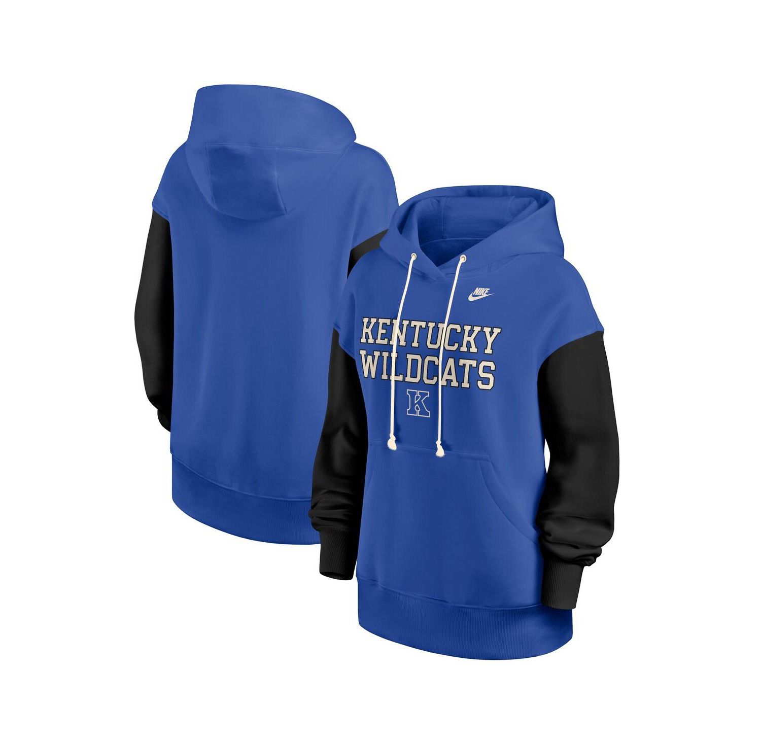 Women's Royal/Black Kentucky Wildcats Oversized Legacy Phoenix Pullover Hoodie