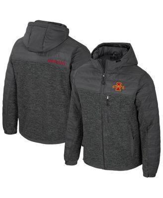 Colosseum - Men's Charcoal Iowa State Cyclones Nightman Full-Zip Hoodie Puffer Jacket