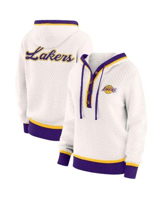 Women's Cream Los Angeles Lakers Plus Size Hoodie Sweater