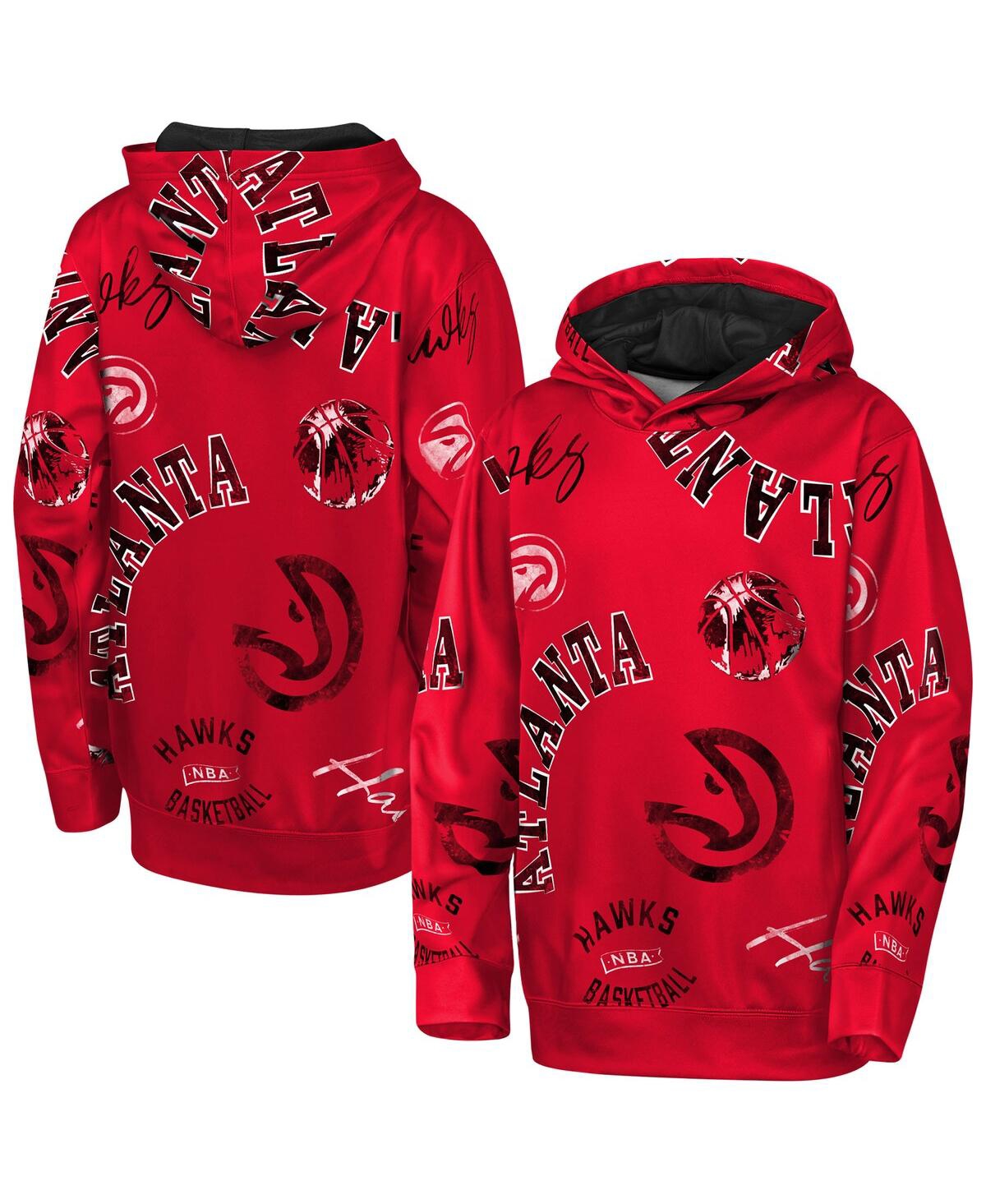 Outerstuff Big Boys And Girls Red Atlanta Hawks Moving Violation Hoodie In Red
