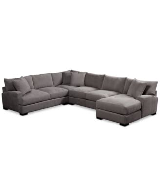 CLOSEOUT! Rhyder 4-Pc. 112" Fabric Sectional Sofa with Chaise, Created for Macy's