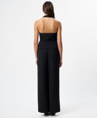 Women's Harry Suiting Belted Halter V-Neck Top