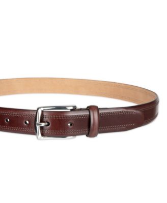 Men's Double Stitched Leather Dress Belt
