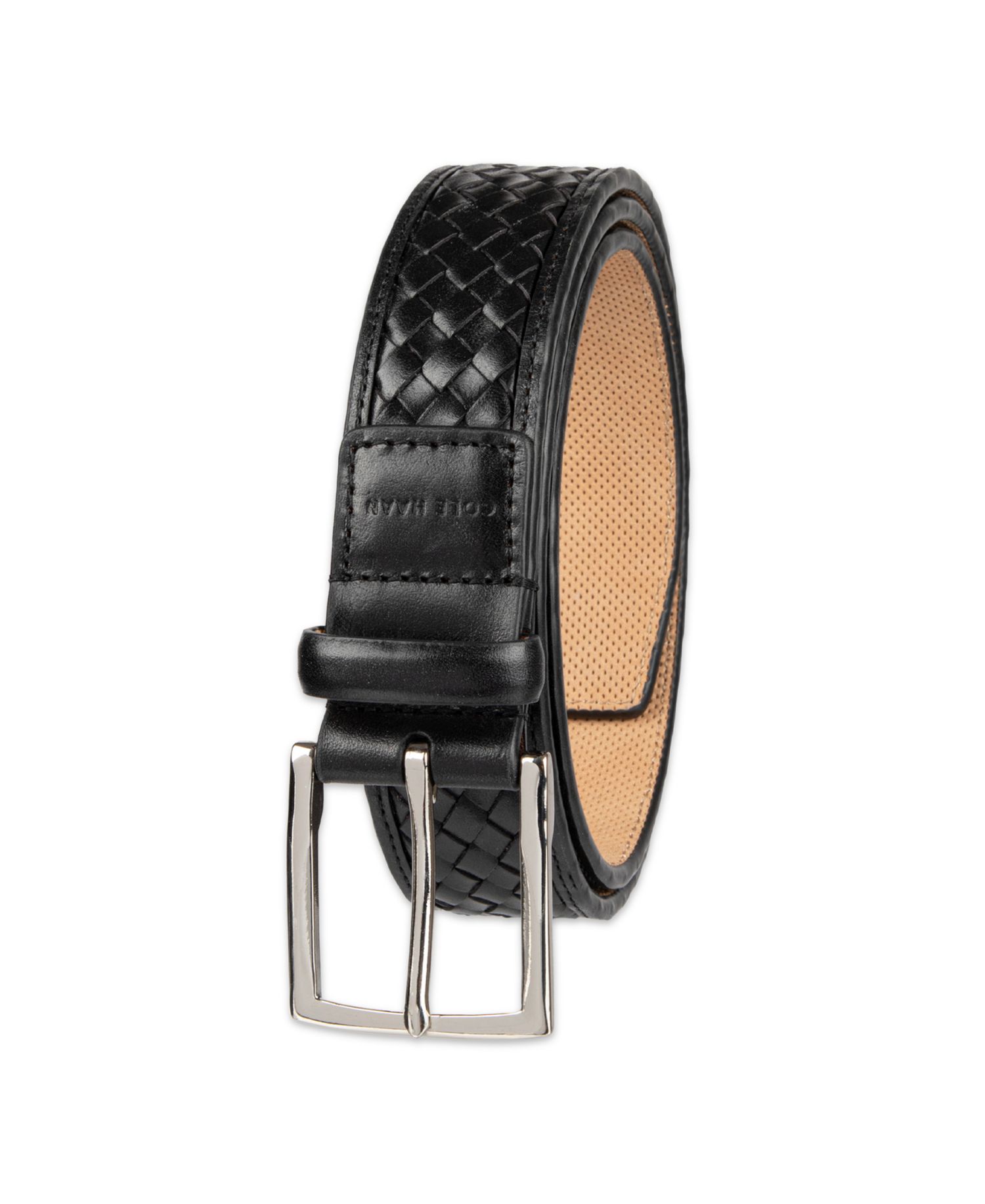 35MM Men's Woven Inlay Leather Dress Belt