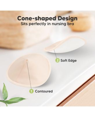 14pk Organic Nursing Pads, Washable Breast Pads + Wash Bag, Reusable Nipple Pads