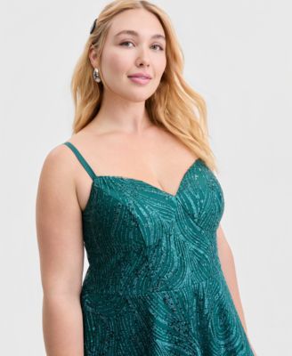 Trendy Plus Size Sequin Glitter Ball Gown