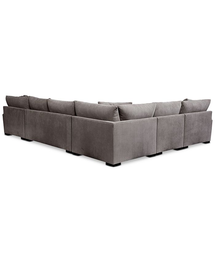 Furniture Rhyder 5Pc. Fabric Sectional Sofa with Apartment Sofa