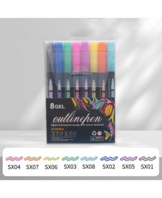36 Colors Outline Shimmer Markers, Super Squiggles Glitter Marker Set for Writing, Scrapbooking and Coloring