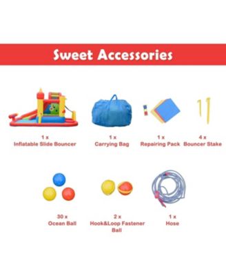 Inflatable Water Slide Jumper Bounce House with Ocean Ball without Blower