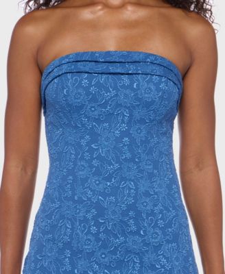 Junior's Jacquard Strapless Bodycon Dress