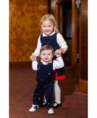 Baby Boys Corduroy Longall with Allover Embroidery