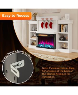 23 Inch 3-Sided Electric Fireplace 1500W Recessed Fireplace Insert