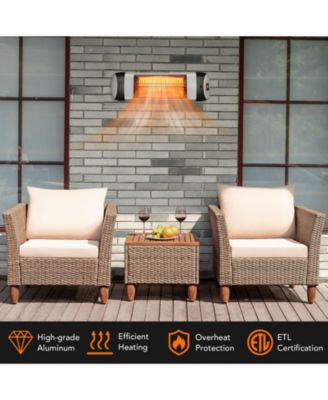 1500W Wall-Mounted Electric Heater Patio Infrared Heater with Remote Control