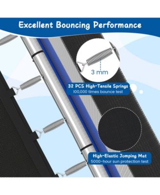 6 FT Kids Trampoline with Swing and Horizontal Bar Small Rectangle Trampoline