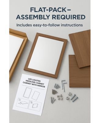 18x14 inch Bathroom Wall Cabinet, Saver Storage, Medicine Cabinet with 1 Door and Adjustable Shelves Flat-Pack Design