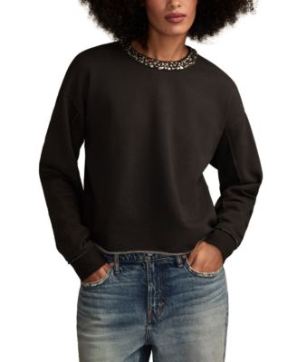 Lucky Brand - Women's Jeweled Crewneck Sweatshirt