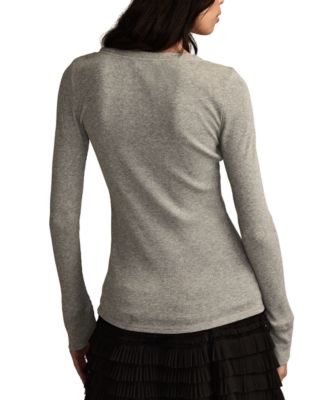 Women's Embellished Long-Sleeve Henley Top