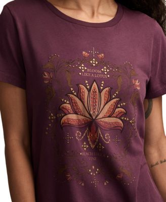 Women's Bloom Like A Lotus Crew Neck Top