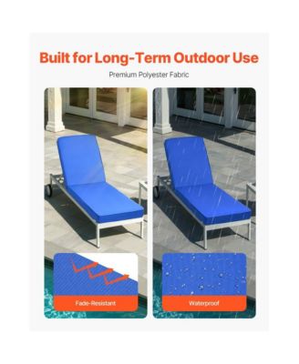 Thick Outdoor Lounge Chair Cushions Set of 2 Waterproof