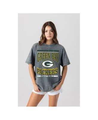 Gameday Couture - Women's Gray Green Bay Packers Oversized Classic Grind Washed T-Shirt