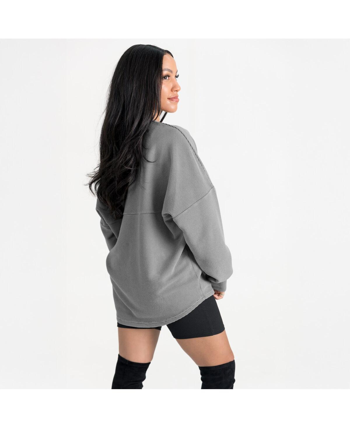 Gameday Couture Women's Gray Buffalo Bills Oversized Sweet Victory Corded Sweatshirt In Gray