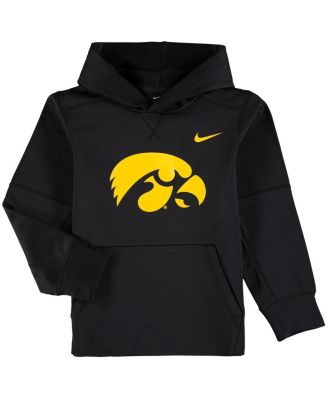 Nike - Big Boys and Girls Black Iowa Hawkeyes Logo KO Pullover Performance Hoodie